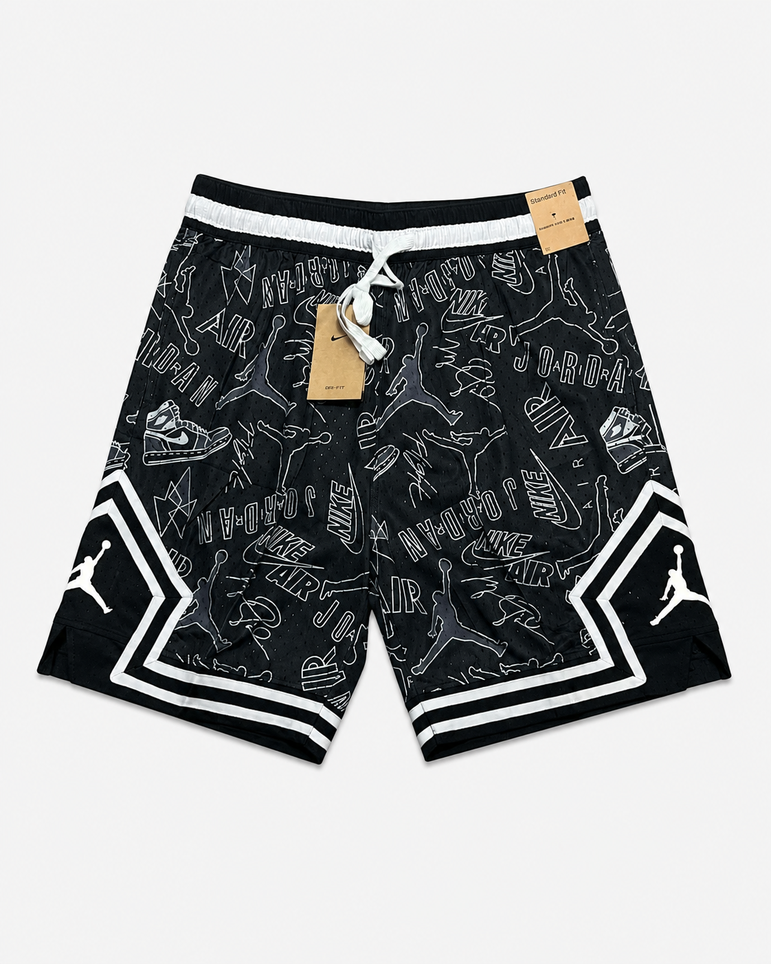 Pantaloneta Jordan All Over Print Negra