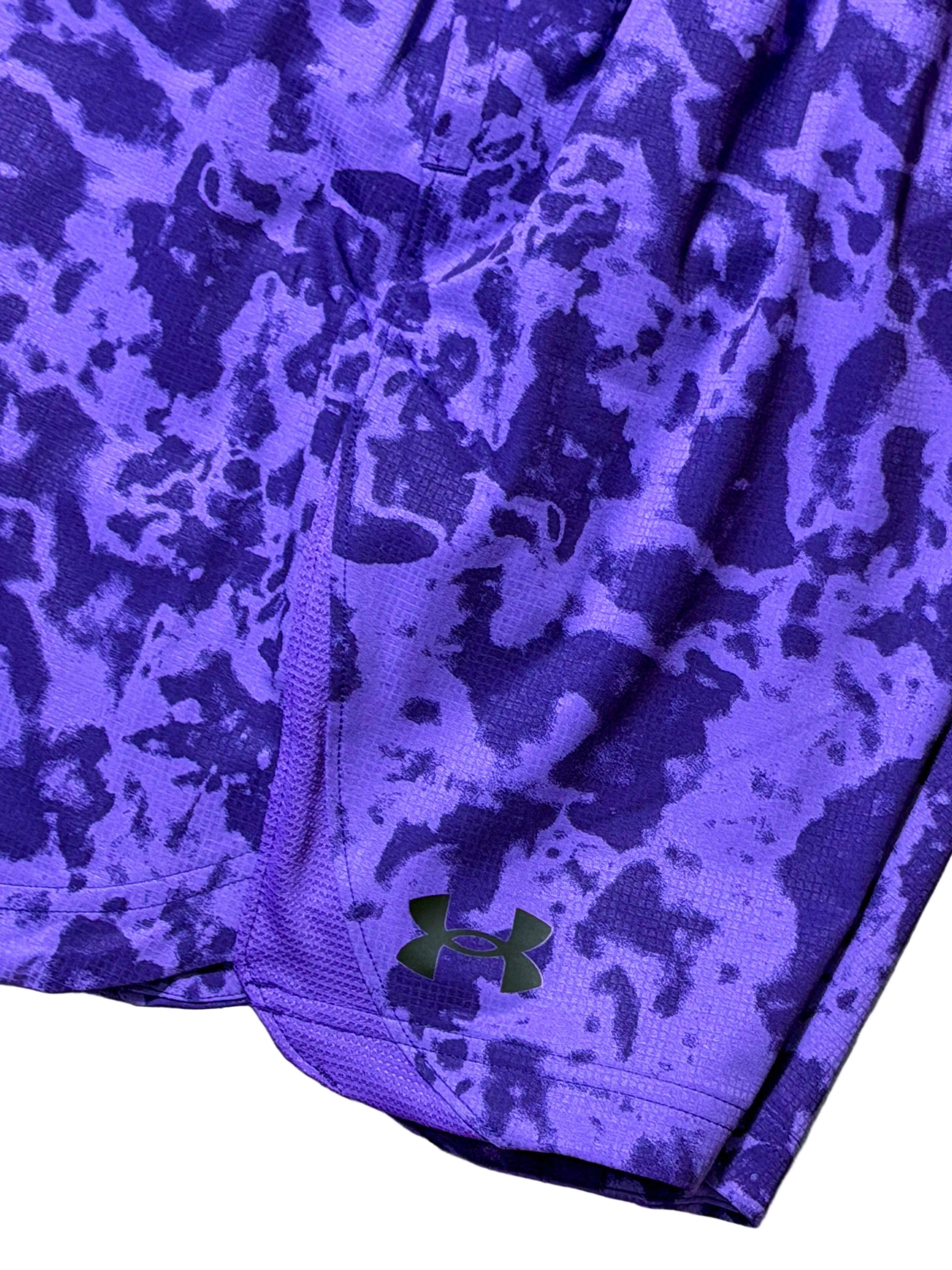 Pantaloneta Under Armour Morada Camuflada Dri-FIT