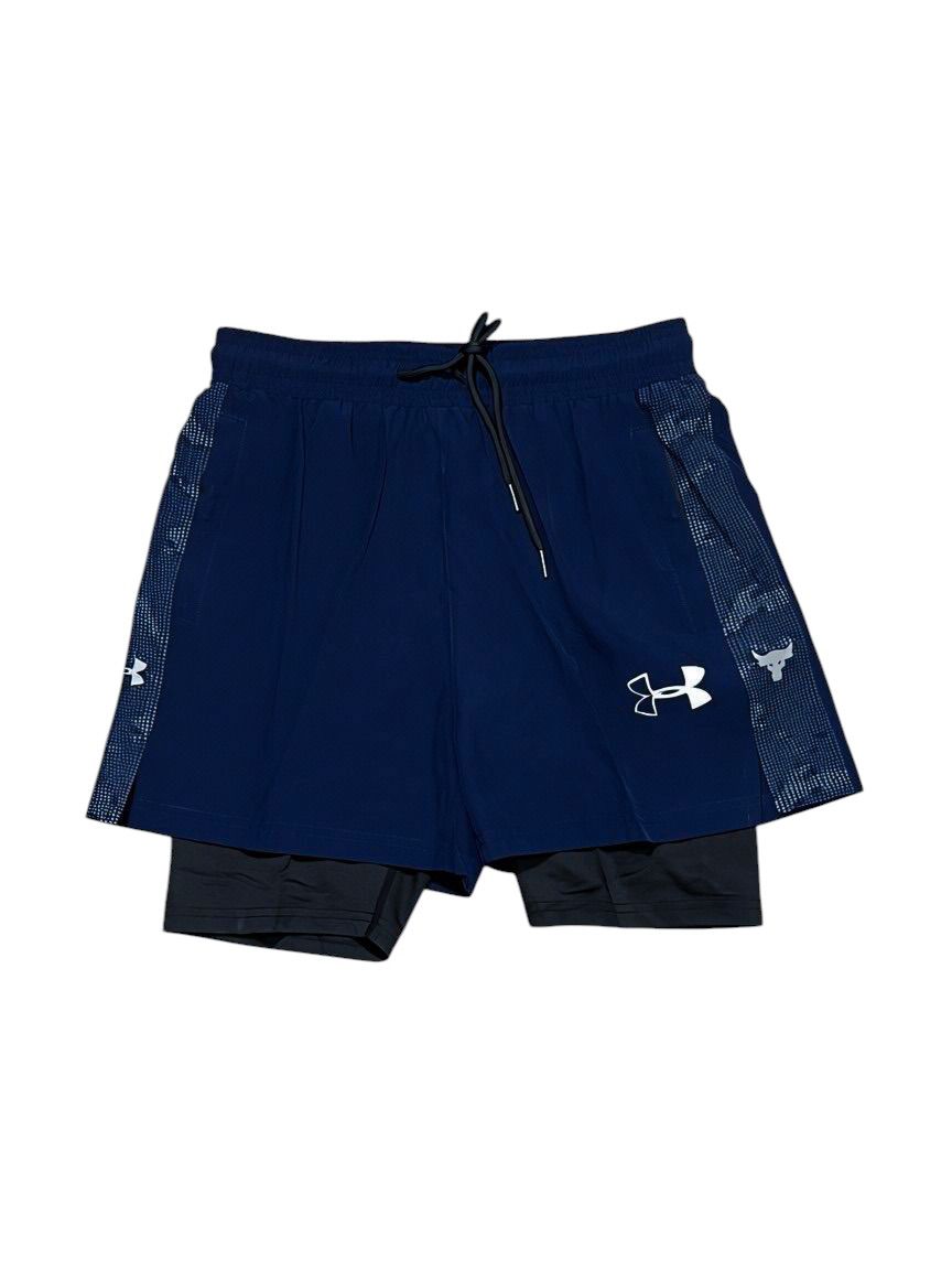 Pantaloneta Under Armour Azul Marino con Licra Interior