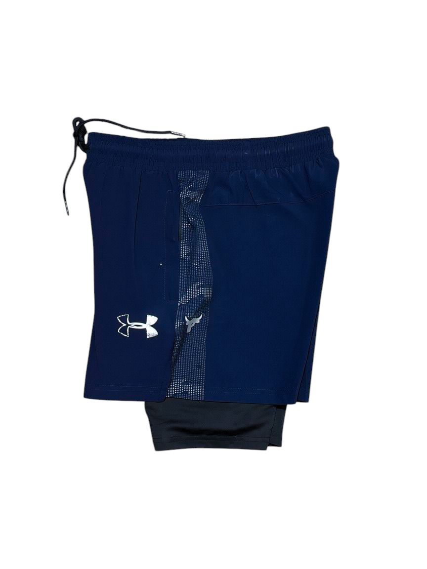 Pantaloneta Under Armour Azul Marino con Licra Interior