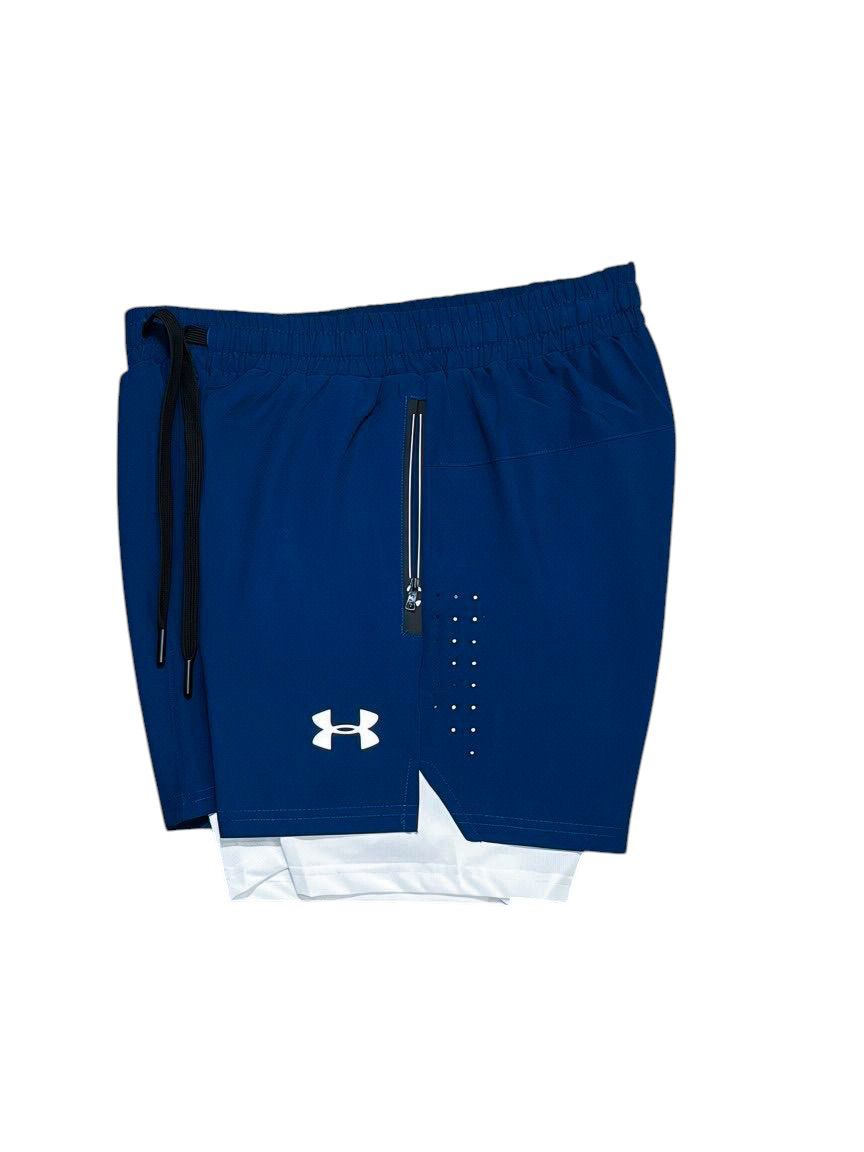 Pantaloneta Under Armour Azul con Licra Interior
