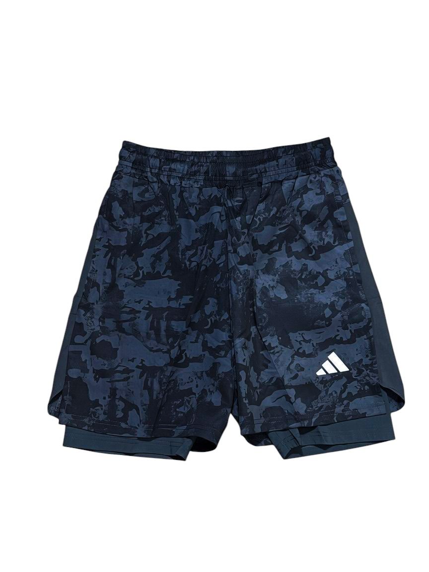 Pantaloneta Adidas Camuflada Negra con Licra Interior