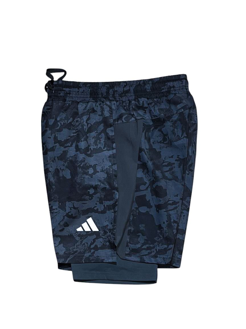 Pantaloneta Adidas Camuflada Negra con Licra Interior
