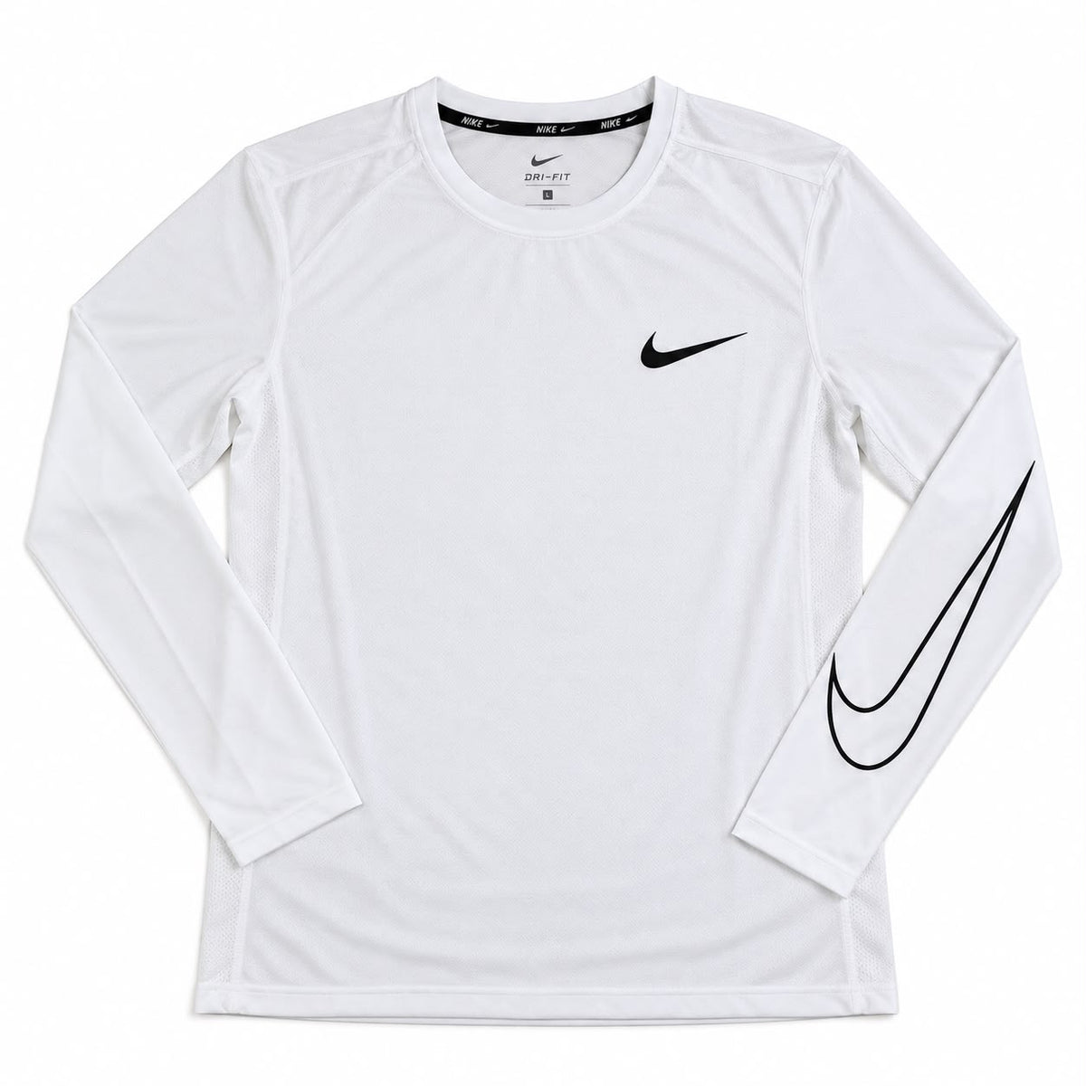Camiseta Dri-FIT Nike Manga Larga Swoosh Blanca