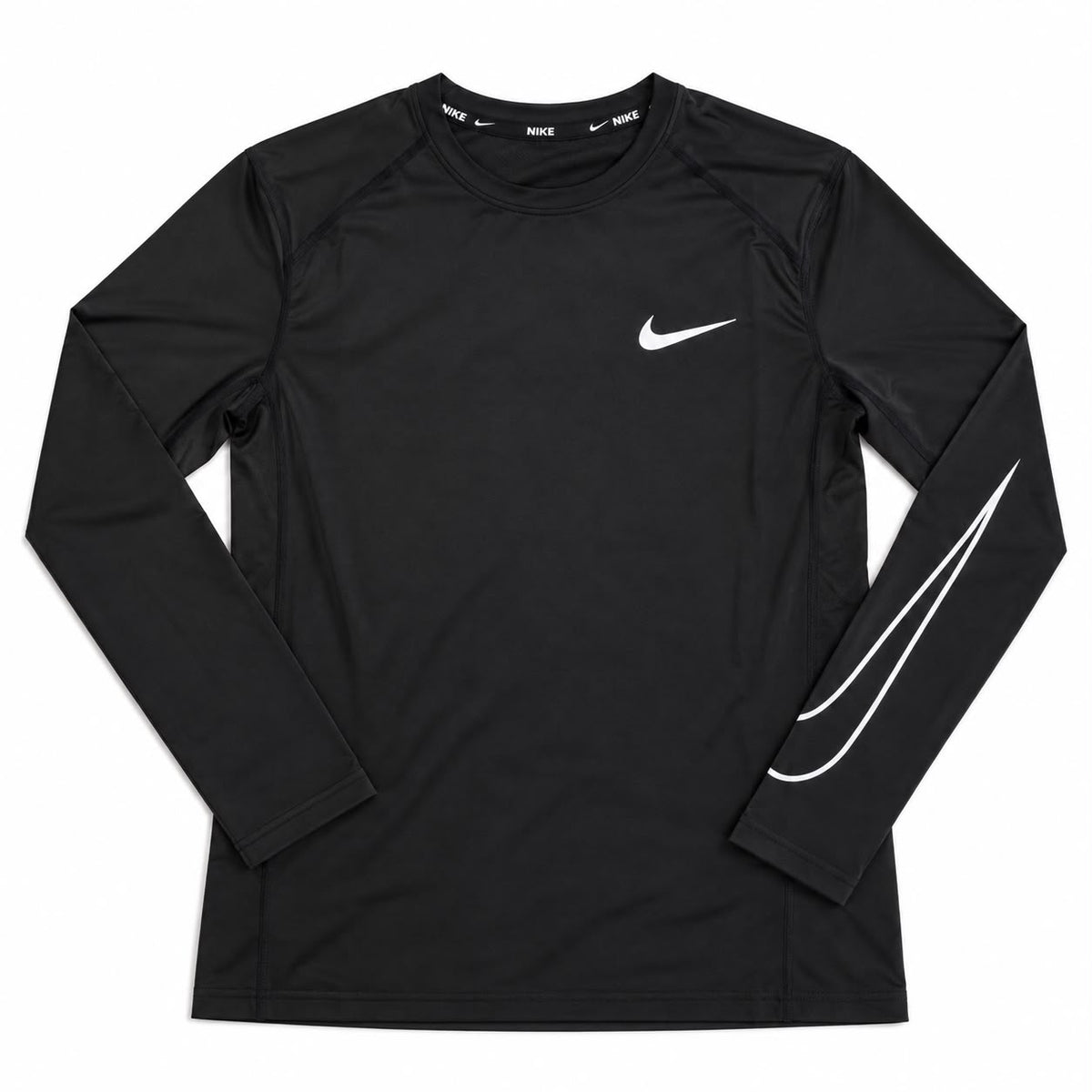 Camiseta Dri-FIT Nike Manga Larga Swoosh Negra